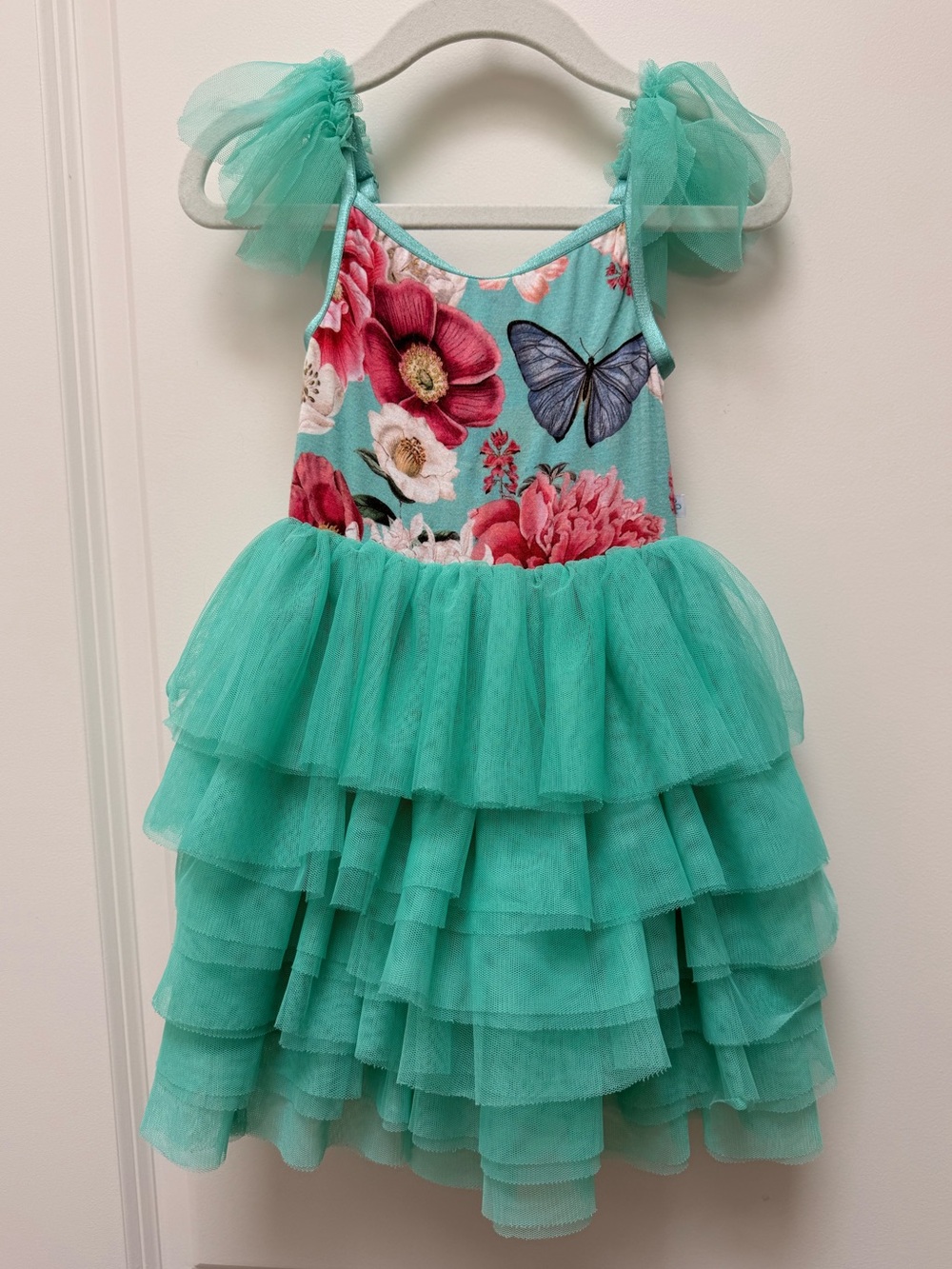 Posh Peanut Tulle Butterfly and Floral Dress Size 3T-4T